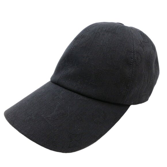 Authentic LOUIS VUITTON Newsboy Essential Cap Size:58 Hat Black Cotton #36632477 - Picture 3 of 16
